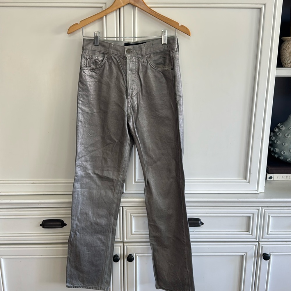 Veronica Beard Size 25 Daniela Straight Leg Jeans. Color Light Gunmetal